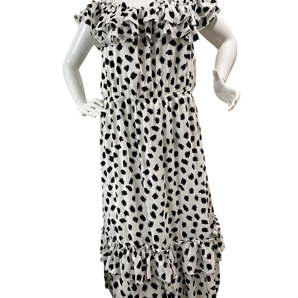 Stylish Black and White Ruffle Mini Dress